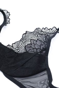 画像16: Deina More 2-pcs crotchless set｜トップレスブラ＆クロッチレスタンガ2点セット（ワイヤーあり・オープンクロッチ・ブラック） | Obsessive 高級Sexyランジェリー【即日発送・サイズ交換NG・メール便対象】輸入下着・ランジェリー   (16)
