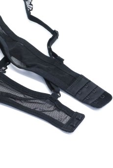 画像17: Deina More 2-pcs crotchless set｜トップレスブラ＆クロッチレスタンガ2点セット（ワイヤーあり・オープンクロッチ・ブラック） | Obsessive 高級Sexyランジェリー【即日発送・サイズ交換NG・メール便対象】輸入下着・ランジェリー   (17)