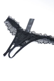 画像23: Deina More 2-pcs crotchless set｜トップレスブラ＆クロッチレスタンガ2点セット（ワイヤーあり・オープンクロッチ・ブラック） | Obsessive 高級Sexyランジェリー【即日発送・サイズ交換NG・メール便対象】輸入下着・ランジェリー   (23)