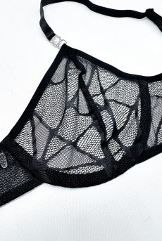 画像15: Olianna 2-pcs set｜ブラ＆タンガ2点セット（ワイヤーあり・ブラック） | Obsessive 高級Sexyランジェリー【即日発送・サイズ交換NG・メール便対象】輸入下着・ランジェリー   (15)