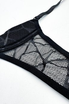 画像13: Olianna 2-pcs crotchless set｜ブラ＆クロッチレスタンガ2点セット（ワイヤーあり・オープンクロッチ・ブラック） | Obsessive 高級Sexyランジェリー【即日発送・サイズ交換NG・メール便対象】輸入下着・ランジェリー   (13)