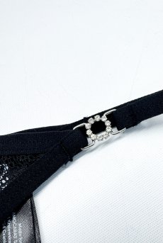 画像19: Olianna 2-pcs crotchless set｜ブラ＆クロッチレスタンガ2点セット（ワイヤーあり・オープンクロッチ・ブラック） | Obsessive 高級Sexyランジェリー【即日発送・サイズ交換NG・メール便対象】輸入下着・ランジェリー   (19)