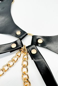 画像14: 先行予約 5％OFF｜Anyya Black 2-pcs crotchless set｜ブラ＆クロッチレスタンガ2点セット（ワイヤーなし・ボンテージ・オープンクロッチ・ブラック） | Obsessive 高級Sexyランジェリー【サイズ交換NG】輸入下着・ランジェリー   (14)