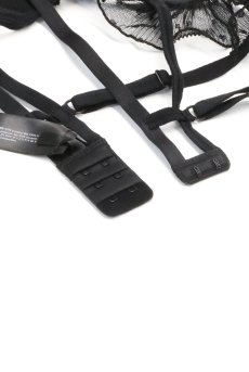 画像15: 【先行予約】5％OFF｜Carrola 2-pcs crotchless set｜トップレスブラ＆クロッチレスタンガ2点セット（ワイヤーあり・オープンクロッチ・ブラック） | Obsessive 高級Sexyランジェリー【サイズ交換NG・メール便対象】輸入下着・ランジェリー   (15)