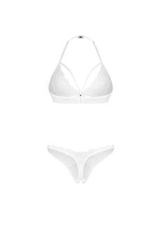 画像7: 先行予約 5％OFF｜Weddya 3-pcs set｜ショーツ２種付き！ブラ＆オープンクロッチタンガ＆Tバックショーツ３点セット（ワイヤーなし・ホルターネック・シースルー・ホワイト） | Obsessive 高級Sexyランジェリー【サイズ交換NG・メール便対象】輸入下着・ランジェリー   (7)