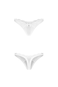 画像8: 先行予約 5％OFF｜Weddya 3-pcs set｜ショーツ２種付き！ブラ＆オープンクロッチタンガ＆Tバックショーツ３点セット（ワイヤーなし・ホルターネック・シースルー・ホワイト） | Obsessive 高級Sexyランジェリー【サイズ交換NG・メール便対象】輸入下着・ランジェリー   (8)