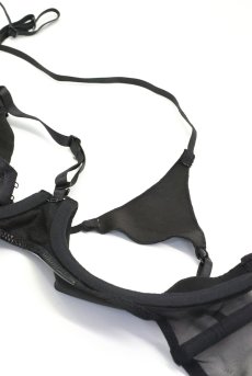 画像15: Rolleya 2-pcs crotchless set｜ブラ＆クロッチレスタンガ2点セット（ワイヤーあり・オープンクロッチ・ボンテージ・ブラック） | Obsessive 高級Sexyランジェリー【即日発送・サイズ交換NG・メール便対象】輸入下着・ランジェリー   (15)