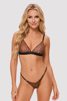 画像3: Vixaria 2-pcs set｜ブラ＆タンガ2点セット（ワイヤーなし・シースルー・ブラウン） | Obsessive 高級Sexyランジェリー【即日発送・サイズ交換NG・メール便対象】輸入下着・ランジェリー   (3)