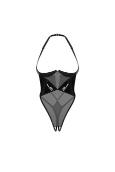 画像1: Rolleya crotchless teddy | トップレステディ（ワイヤーあり・シースルー・オープンクロッチ・ボンテージ・ブラック）  | Obsessive 高級Sexyランジェリー【即日発送・サイズ交換NG・メール便対象】輸入下着・ランジェリー    (1)