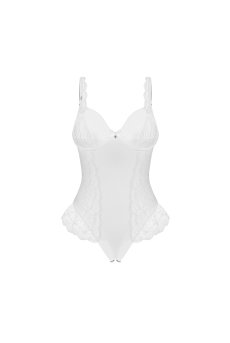 画像3: Weddya crotchless teddy | クロッチレステディ（ワイヤーあり・シースルー・オープンクロッチ・白）  | Obsessive 高級Sexyランジェリー【サイズ交換NG・メール便対象】輸入下着・ランジェリー    (3)