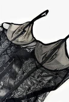 画像13: Anniverse S crotchless teddy | テディ（ワイヤーあり・シースルー・オープンクロッチ・ブラック）  | Obsessive 高級Sexyランジェリー【即日発送・サイズ交換NG・メール便対象】輸入下着・ランジェリー    (13)