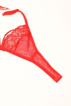 画像16: 838 SET 3  red | ホルターネックのシースルーブラ＆Tバックセット・ノンワイヤー・レッド   | 高級Sexyランジェリー Obsessive【即日発送・サイズ交換NG・メール便対象】輸入下着・ランジェリー   (16)