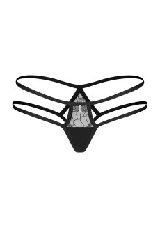 画像1: Arrowel BK panties |タンガ（レース・シースルー・ダブルストラップ・ブラック） | Obsessive 高級Sexyランジェリー【即日発送・サイズ交換NG・メール便対象】輸入下着・ランジェリー   (1)