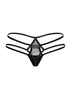 画像2: Arrowel BK panties |タンガ（レース・シースルー・ダブルストラップ・ブラック） | Obsessive 高級Sexyランジェリー【即日発送・サイズ交換NG・メール便対象】輸入下着・ランジェリー   (2)
