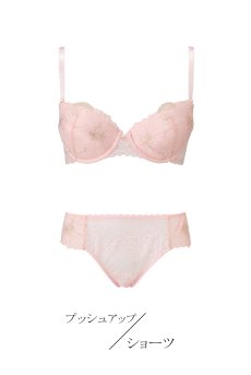 画像1: 【10％OFF】EPHEMERE push set B｜ブラ＆ショーツセット｜3/4カップ・すっぴん美乳ブラ・ノーマルショーツ｜Sawren サブレン【即日発送・クーポン適用対象外・ショーツのサイズ交換NG】輸入下着・高級ランジェリー  (1)