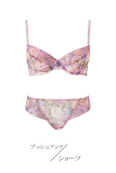 画像1: LAVENDER push set B｜ブラ＆ショーツセット｜3/4カップ・パッド付・すっぴん美乳ブラ｜Sawren サブレン【即日発送・ショーツのサイズ交換NG】輸入下着・高級ランジェリー  (1)