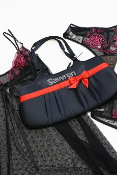 画像20: 数量限定｜PERFECT-Xmas-set-B｜X'masコフレ｜手提げバッグ＆華やぎランジェリーセット｜ベビードール＆ショーツ2種類入り｜ブラック・ローズ刺繍｜ Sawren サブレン【即日発送】輸入下着・高級ランジェリー(再入荷なし) (20)