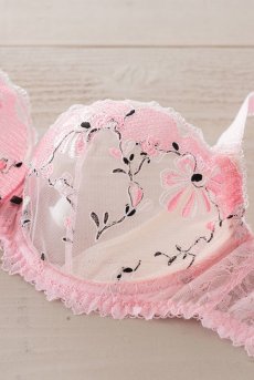 画像8: 在庫限り｜65C.65Dサイズサイズ限定｜PINK WINK soft  | 一枚レースブラ・ノンパテッドブラ・フラワー刺繍 | Sawren サブレン【即日発送・サイズ交換NG・メール便対象】輸入下着・高級ランジェリー（再入荷なし）  (8)