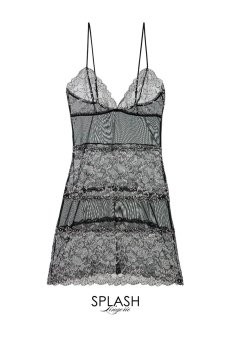 画像7: 【50%OFF】ベビードール（ブラック×シルバーピンク）【送料無料・即日発送】サブレン Sawren 輸入下着・高級ランジェリー（再入荷なし）  (7)