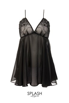 画像7: 【50%OFF】GLOW-babydoll｜ベビードール（シースルー・ブラック）【送料無料・即日発送】サブレン Sawren 輸入下着・高級ランジェリー（再入荷なし）  (7)