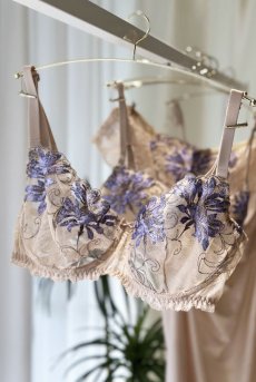 画像16: MAUVE soft  | 一枚レースブラジャー・ノンパテッドブラ・ヌードベージュ×ラベンダー | Sawren サブレン【即日発送】輸入下着・高級ランジェリー  (16)