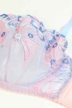 画像5: BLOOM soft  | 一枚レース・パッドなし・ワイヤーブラ・3/4カップ・ピンク×ブルー | Sawren サブレン【即日発送・サイズ交換OK】※メール便対象商品※輸入下着・高級ランジェリー  (5)