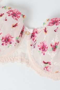 画像8: ROMANCE soft  | 一枚レース・パッドなし・ワイヤーブラ・3/4カップ・ピンク | Sawren サブレン【即日発送・サイズ交換OK】※メール便対象商品※輸入下着・高級ランジェリー  (8)