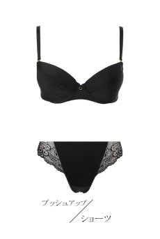 画像1: NOIR push set B|ブラ&ショーツセット|3/4カップ・ノーマルショーツ|Sawren サブレン【即日発送・ショーツのサイズ交換NG】インポート・輸入下着・高級ランジェリー  (1)