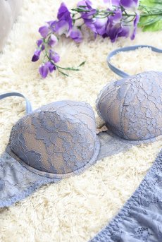 画像16: AUBE push  | 3/4カップ・ワイヤーブラ・ブルーグレー | Sawren サブレン【即日発送】インポート・輸入下着・高級ランジェリー  (16)