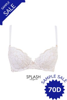 画像1: 【サンプル特別価格】70Dサイズ｜FLEUR white push  | 3/4カップ・ワイヤーブラ・すっぴん美乳ブラ・ホワイト | Sawren サブレン輸入下着・高級ランジェリー  (1)