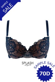 画像1: 【サンプル特別価格】70Dサイズ｜LUMINIS push  | 3/4カップ・ワイヤーブラ・ネイビー | Sawren サブレンインポート・輸入下着・高級ランジェリー  (1)