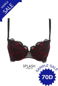 画像1: 【サンプル特別価格】70Dサイズ｜MUTINE push  | 3/4カップ・ワイヤーブラ・ブラック・レッド | Sawren サブレンインポート・輸入下着・高級ランジェリー (再入荷なし) (1)