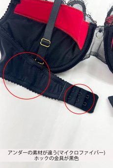 画像2: 【サンプル特別価格】70Dサイズ｜MUTINE push  | 3/4カップ・ワイヤーブラ・ブラック・レッド | Sawren サブレンインポート・輸入下着・高級ランジェリー (再入荷なし) (2)