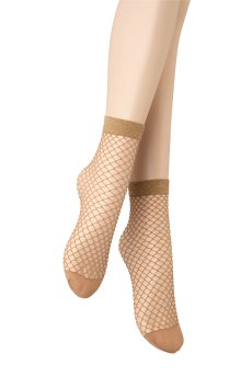 画像5: ALBA RETE Socks beige oro  | ショートストッキング・網・ラメ・ベージュ×ゴールド | Veneziana ベネチアナ【即日発送・サイズ交換NG】※2足までメール便対象※  (5)