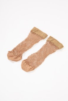 画像6: ALBA RETE Socks beige oro  | ショートストッキング・網・ラメ・ベージュ×ゴールド | Veneziana ベネチアナ【即日発送・サイズ交換NG】※2足までメール便対象※  (6)