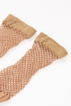 画像7: ALBA RETE Socks beige oro  | ショートストッキング・網・ラメ・ベージュ×ゴールド | Veneziana ベネチアナ【即日発送・サイズ交換NG】※2足までメール便対象※  (7)