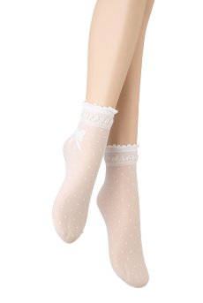 画像6: ALICE Socks bianco  | ショートストッキング・ドット柄・リボン・ホワイト | Veneziana ベネチアナ【即日発送・サイズ交換NG】※2足までメール便対象※  (6)