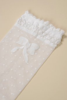 画像10: ALICE Socks bianco  | ショートストッキング・ドット柄・リボン・ホワイト | Veneziana ベネチアナ【即日発送・サイズ交換NG】※2足までメール便対象※  (10)