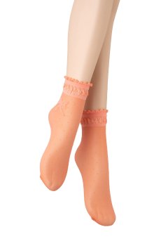 画像5: ALICE Socks coral  | ショートストッキング・ドット柄・リボン・コーラル | Veneziana ベネチアナ【即日発送・サイズ交換NG】※2足までメール便対象※  (5)