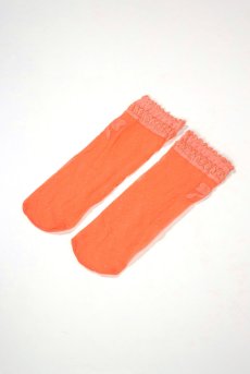 画像6: ALICE Socks coral  | ショートストッキング・ドット柄・リボン・コーラル | Veneziana ベネチアナ【即日発送・サイズ交換NG】※2足までメール便対象※  (6)