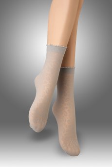 画像1: ANIMAL 20 Socks argento  | ショートストッキング・アニマル柄・グレー | Veneziana ベネチアナ【即日発送・サイズ交換NG】※2足までメール便対象※  (1)