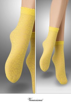 画像2: ANIMAL 20 Socks giallo  | ショートストッキング・アニマル柄・イエロー | Veneziana ベネチアナ【即日発送・サイズ交換NG】※2足までメール便対象※  (2)