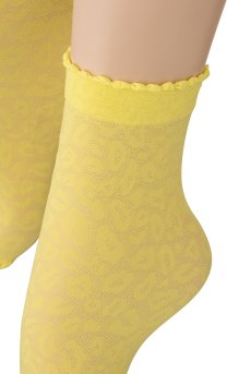 画像3: ANIMAL 20 Socks giallo  | ショートストッキング・アニマル柄・イエロー | Veneziana ベネチアナ【即日発送・サイズ交換NG】※2足までメール便対象※  (3)