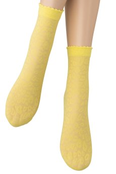 画像4: ANIMAL 20 Socks giallo  | ショートストッキング・アニマル柄・イエロー | Veneziana ベネチアナ【即日発送・サイズ交換NG】※2足までメール便対象※  (4)