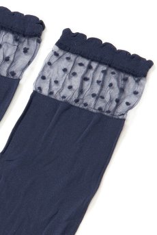 画像7: BIBBI Socks marine  | ショートストッキング・ドット柄・ネイビー | Veneziana ベネチアナ【即日発送・サイズ交換NG】※2足までメール便対象※  (7)