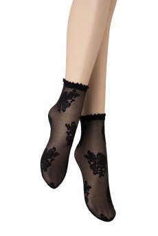 画像5: FANNY Socks nero  | ショートストッキング・花柄・ブラック | Veneziana ベネチアナ【即日発送・サイズ交換NG】※2足までメール便対象※  (5)