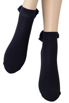 画像4: FIOCCO Socks blu  | ショートストッキング・無地・リボン・ネイビー | Veneziana ベネチアナ【即日発送・サイズ交換NG】※2足までメール便対象※  (4)