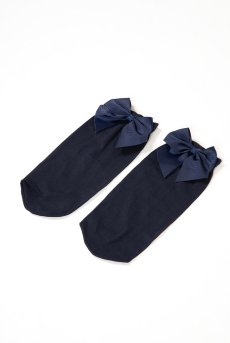 画像6: FIOCCO Socks blu  | ショートストッキング・無地・リボン・ネイビー | Veneziana ベネチアナ【即日発送・サイズ交換NG】※2足までメール便対象※  (6)