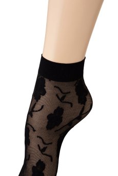 画像3: FIORE Socks nero  | ショートストッキング・花柄・ブラック | Veneziana ベネチアナ【即日発送・サイズ交換NG】※2足までメール便対象※  (3)