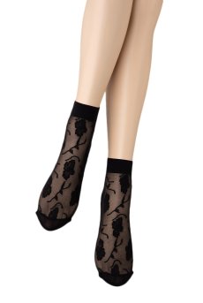 画像5: FIORE Socks nero  | ショートストッキング・花柄・ブラック | Veneziana ベネチアナ【即日発送・サイズ交換NG】※2足までメール便対象※  (5)